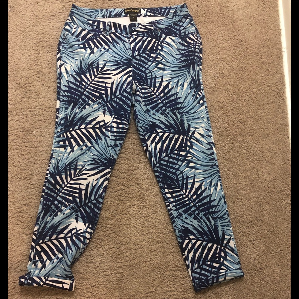 Blue and White Capris